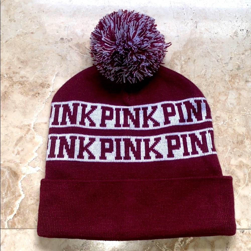 Burgundy Beanie with Pom